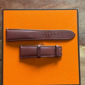 Dark Red/Maroon TGM Hermes Cape Cod Leather Watch Strap